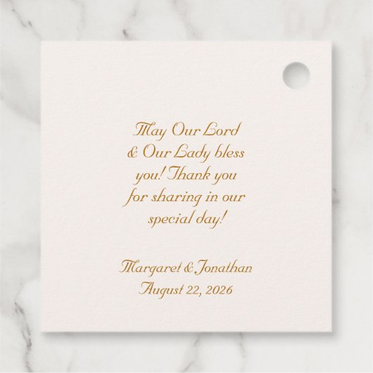 Maagd Maria Huwelijksgunst Labels (Achterkant)