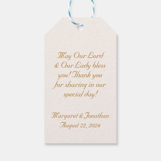 Maagd Maria Huwelijksgunst Labels Cadeaulabel (Achterkant)