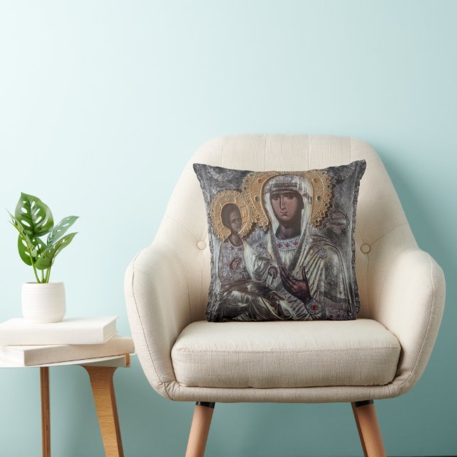 Maagd Maria icoon met drie handen religieus Kussen (Stoel)