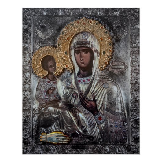 Maagd Maria icoon met drie handen religieus Perfect Poster (Voorkant)