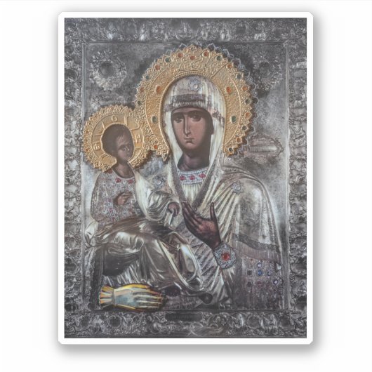 Maagd Maria icoon met drie handen religieus Sticker (Voorkant)