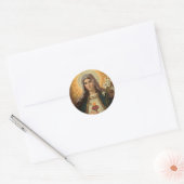 Maagd Maria in de Lys Ronde Sticker (Envelop)