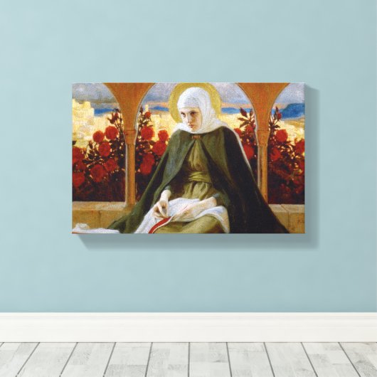 Maagd Maria in de Roos tuin (Albert Edelfelt) Canvas Afdruk (Insitu (Houten vloer))