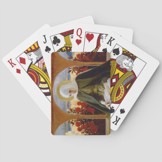 Maagd Maria in de Roos tuin (Albert Edelfelt) Pokerkaarten (Achterkant)