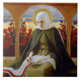 Maagd Maria in de Roos tuin (Albert Edelfelt) Tegeltje