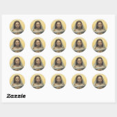 Maagd Maria in gebed ronde sticker (Vel)