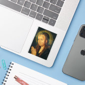 Maagd Maria in gebed Sticker (Laptop met iPhone)