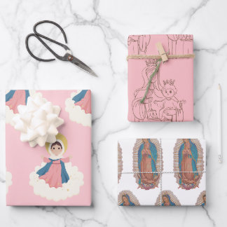 Maagd Maria, inpakpapier Flat Sheet Set van 3 Vel