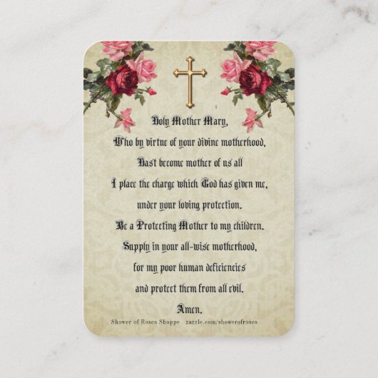 Maagd Maria Jesus Katholieke Moeder Kind Gepit Plaatskaartje (Achterkant)