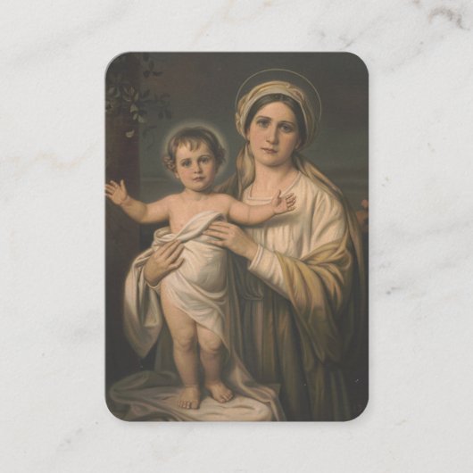 Maagd Maria Jesus Katholieke Moeder Kind Gepit Plaatskaartje (Voorkant)