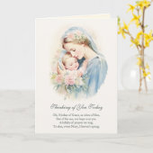 Maagd Maria Jezus Denken aan je gebed Kaart (Gele Bloem)