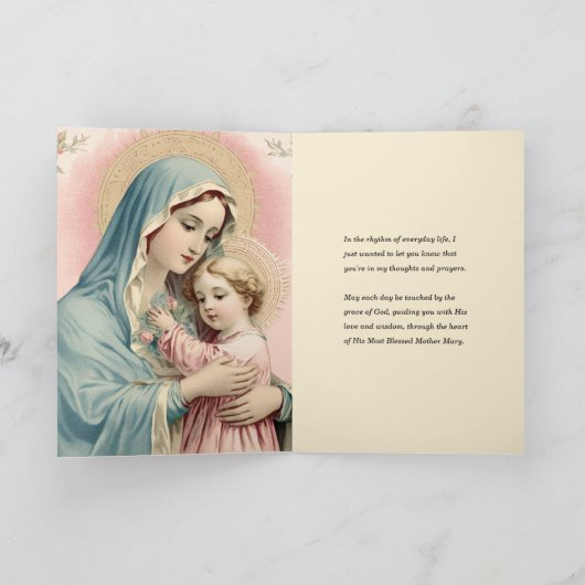 Maagd Maria Jezus Denken aan je gebed Kaart (Binnen)