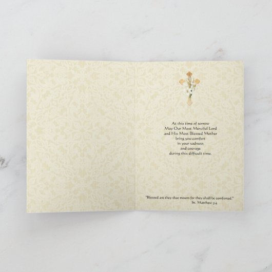 Maagd Maria Jezus Katholieke condoleances Sympathi Bedankkaart (Binnen)