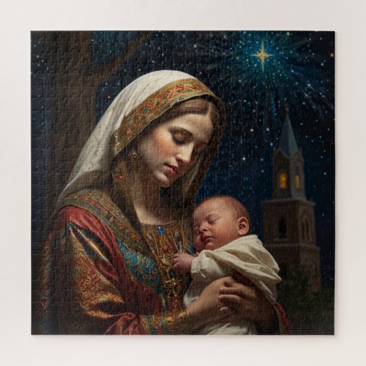 Maagd Maria & Jezus Kerstmis Geboorte Legpuzzel (Verticaal)