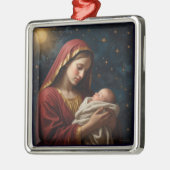 Maagd Maria & Jezus Kerstmis Geboorte Metalen Ornament (Links)