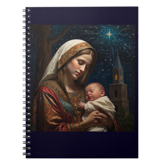 Maagd Maria & Jezus Kerstmis Geboorte Notitieboek (Voorkant)