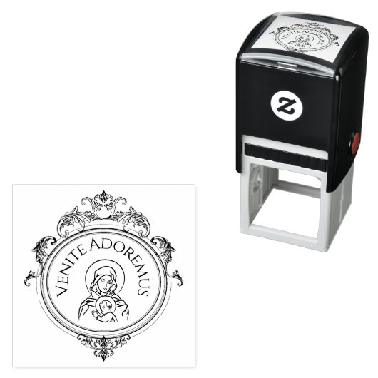 Maagd Maria Jezus Kerstmis Religieus Katholiek Zelfinktende Stempel (In situ)