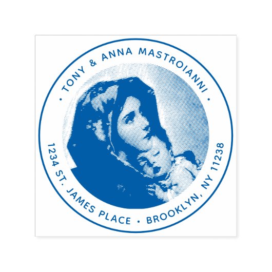 Maagd Maria & Jezus Kerstmis retour adres Zelfinktende Stempel (Design)