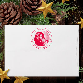 Maagd Maria & Jezus Kerstmis retour adres Zelfinktende Stempel