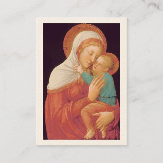 Maagd Maria Jezus Moeder van Goede Raad Memorare Visitekaartje (Voorkant)