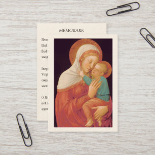 Maagd Maria Jezus Moeder van Goede Raad Memorare Visitekaartje