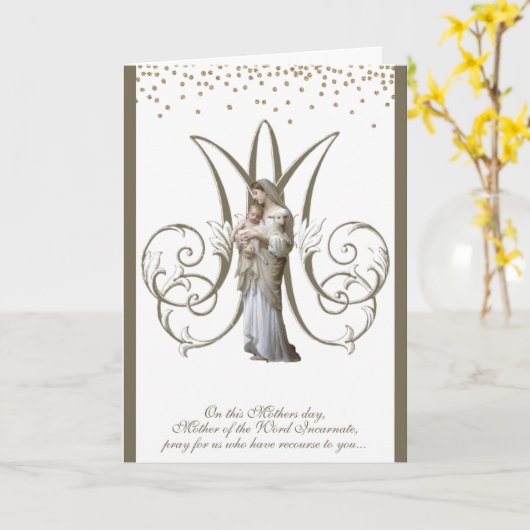 Maagd Maria Jezus Moederdag Kaart (Gele Bloem)