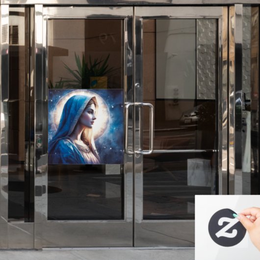 Maagd Maria Jezus Raamsticker (Kantoordeur)