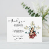 Maagd Maria Jezus Religieus Dank u Condolence Bedankkaart (Staand voorkant)