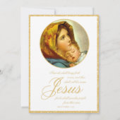 Maagd Maria & Jezus Religieus Kerstfeest Kaart (Achterkant)