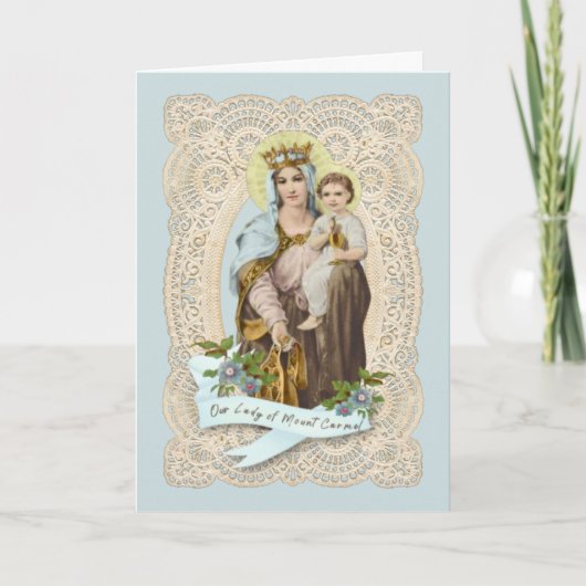 Maagd Maria Jezus Religieus Monte Carmelo Kaart (Voorkant)