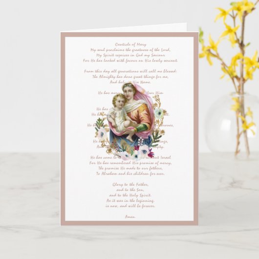 Maagd Maria Jezus Schriftgebed Religieus Kaart (Gele Bloem)