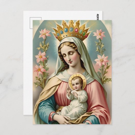 Maagd Maria Katholiek Briefkaart (Voorkant / Achterkant)