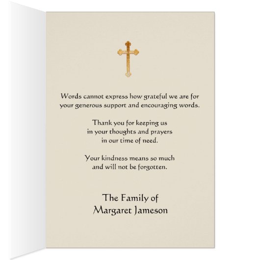 Maagd Maria katholiek condoleances bedankt (Binnen (Rechts))