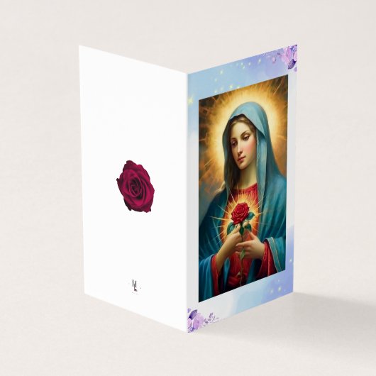 Maagd Maria katholiek condoleances Dank u kaarten (Buitenkant)