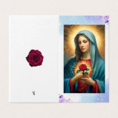 Maagd Maria katholiek condoleances Dank u kaarten (Buitenkant ongevouwen)