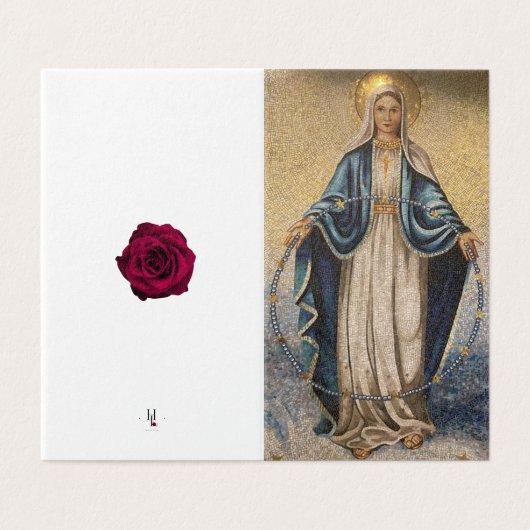 Maagd Maria katholiek condoleances Dank u kaarten (Buitenkant ongevouwen)