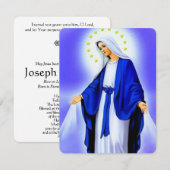 Maagd Maria-katholieke begrafenis Memorial Heilige (Voorkant / Achterkant)