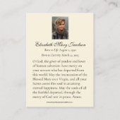 Maagd Maria Katholieke Funeral Prayer Kaart Visitekaartje (Achterkant)