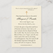 Maagd Maria Katholieke Funeral Prayer Kaart Visitekaartje (Achterkant)