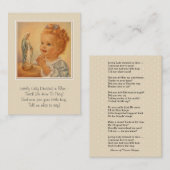 Maagd Maria katholieke  gedicht met verzegelde maa Visitekaartje (Voorkant / Achterkant)