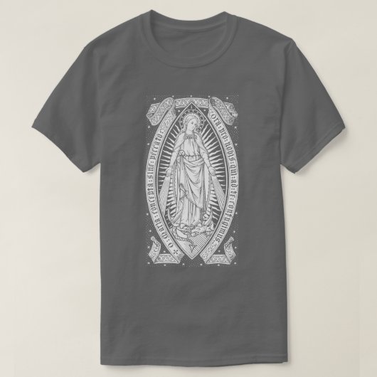 Maagd Maria Katholieke  gravure T-shirt (Design voorkant)