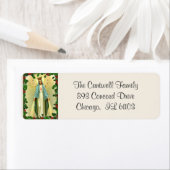 Maagd Maria Katholieke Kerst Holly Berry Etiket (Insitu)