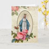  Maagd Maria Katholieke Religieuze Rozen Kaart (Gele Bloem)