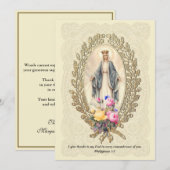 Maagd Maria katholieke religieuze sympathie condol Bedankkaart (Voorkant / Achterkant)