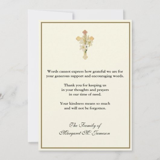 Maagd Maria katholieke religieuze sympathie condol Bedankkaart (Achterkant)