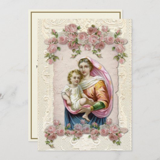 Maagd Maria katholieke religieuze sympathie condol Bedankkaart (Voorkant / Achterkant)