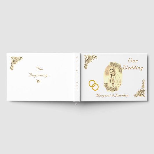 Maagd Maria Katholieke Sepia bruiloft Gastenboek (Volledig)