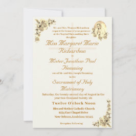 Maagd Maria Katholieke Sepia Uitnodiging voor het