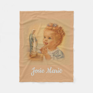 Maagd Maria katholieke Vintage Girl Fleece Deken