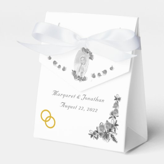 Maagd Maria katholieke zilveren bruiloft Bedankdoosjes (Voorkant Zijde)